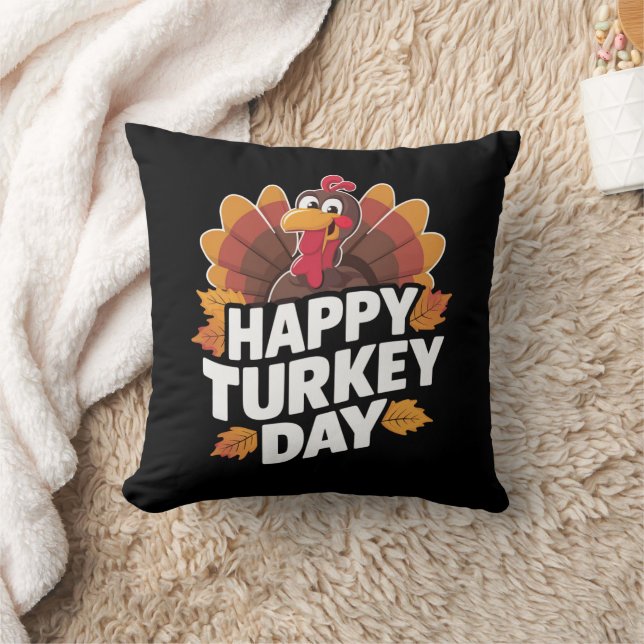 Happy Turkey Day Erntedank Day Holiday Geschenk Kissen (Decke)