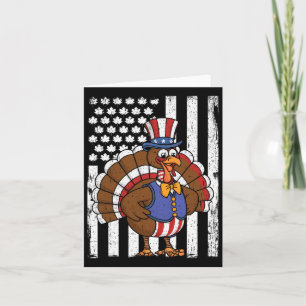 Happy Turkey Day Erntedank USA Flaggenpatentiotic Karte