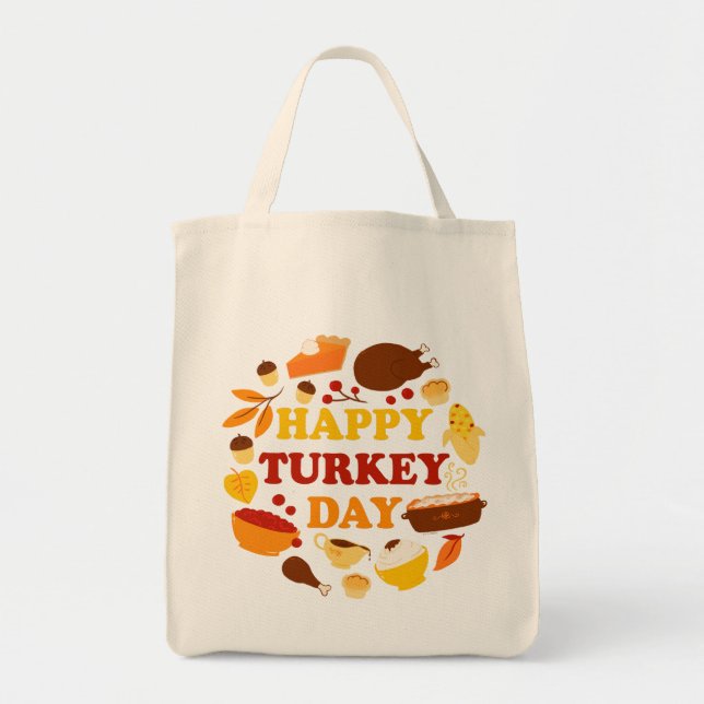 Happy Turkey Day Fest Tragetasche (Vorne)