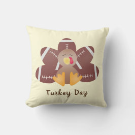 Happy Turkey Day Football Feathers Kissen