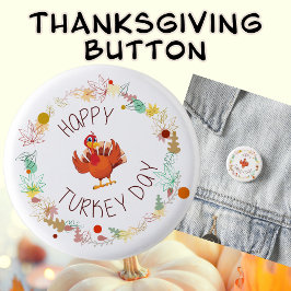 Happy Turkey Day Fun Erntedank Türkei Button