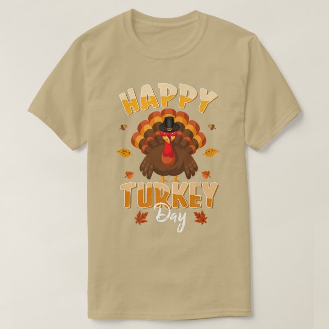 Happy Turkey Day Funny Erntedank Day Holiday T-Shirt (Design vorne)