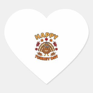 Happy Turkey Day Funny Erntedank Familie Männer Wo Herz-Aufkleber