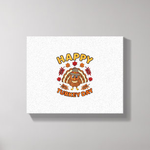 Happy Turkey Day Funny Erntedank Familie Männer Wo Leinwanddruck