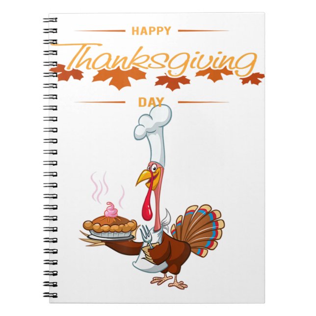 Happy Turkey Day Long Sleeve Funny Erntedank Notizblock (Vorderseite)
