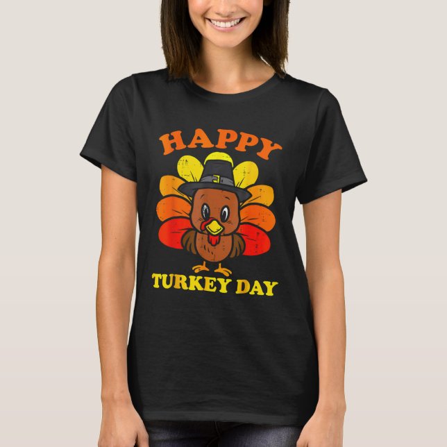 Happy Turkey Day Shirt Niedlich Little Pilgrim Tha (Vorderseite)