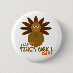 Happy Turkey Gobble Day Erntedank Button