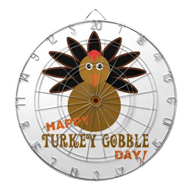 Happy Turkey Gobble Day Erntedank Dartscheibe (vorne)