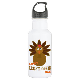 Happy Turkey Gobble Day Erntedank Edelstahlflasche