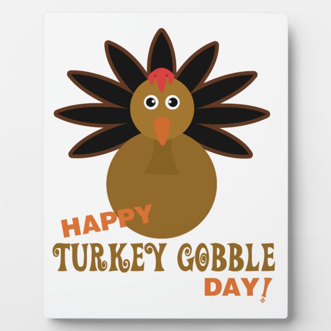 Happy Turkey Gobble Day Erntedank Fotoplatte (Vorderseite)