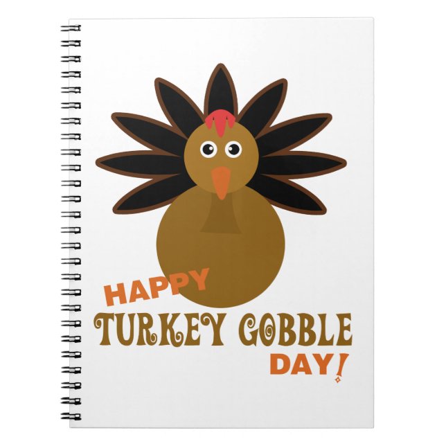 Happy Turkey Gobble Day Erntedank Notizblock (Vorderseite)