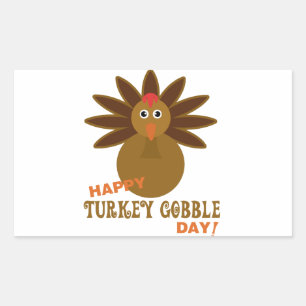 Happy Turkey Gobble Day Erntedank Rechteckiger Aufkleber