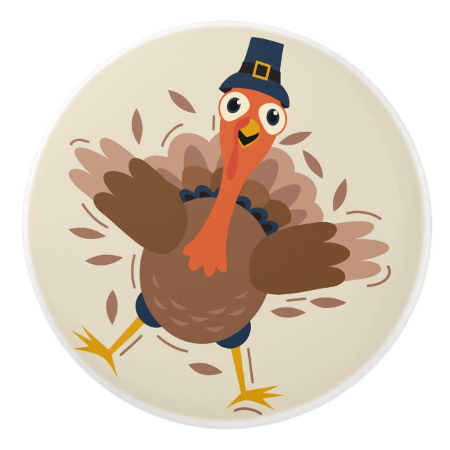 Happy Turkey Keramikknauf (Vorderseite)