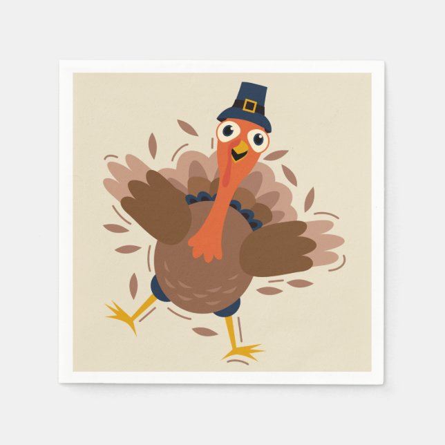 Happy Turkey Serviette (Vorderseite)