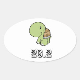 Happy Turtle 26,2 Ovaler Aufkleber
