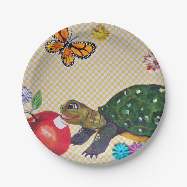 Happy Turtle Kids's Party liefert Shabby Chic Pappteller (Vorderseite)