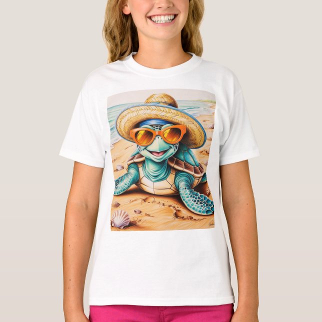 Happy Turtle Unisex T - Shirt (Vorderseite)