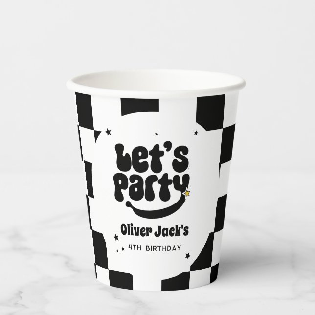 Happy Typ Let's Party Birthday Paper Cups Pappbecher (Vorderseite)