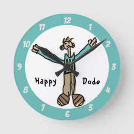 Happy Typ Wall Clock Runde Wanduhr