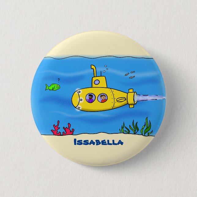 Happy U-Boot-Cartoon Button (Vorderseite)