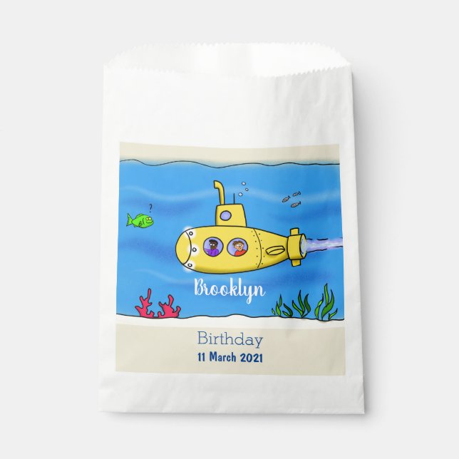 Happy U-Boot-Cartoon Geschenktütchen (Vorderseite)