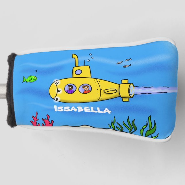 Happy U-Boot-Cartoon Golf Headcover (Vorderseite)