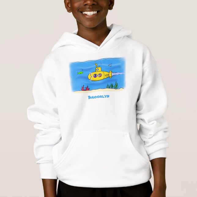Happy U-Boot-Cartoon Hoodie (Vorderseite)
