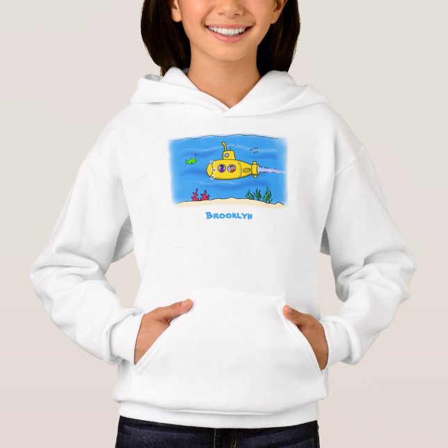 Happy U-Boot-Cartoon Hoodie (Vorderseite)