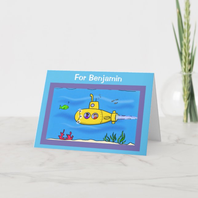 Happy U-Boot-Cartoon Karte (Vorderseite)