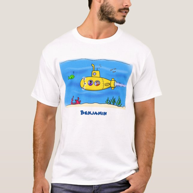 Happy U-Boot-Cartoon T-Shirt (Vorderseite)