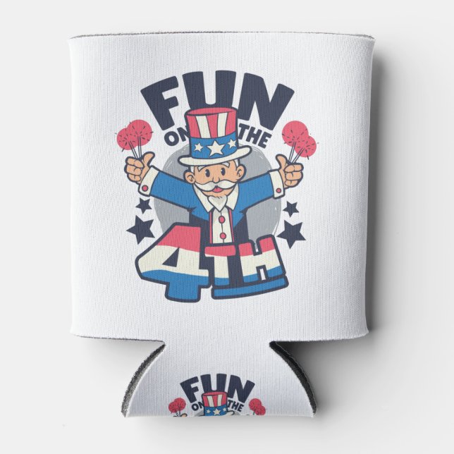 Happy Uncle Sam 4. Juli Day Dosenkühler (Vorderseite)