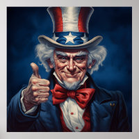 Happy Uncle Sam mit Thumbs Up