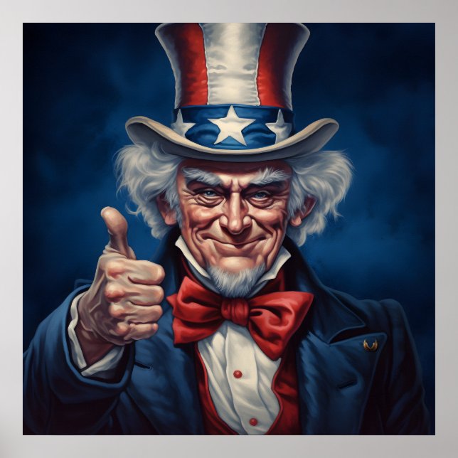 Happy Uncle Sam mit Thumbs Up Poster (Vorne)