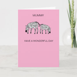 Happy und Niedlich Kenya Zebras Mummy Karte
