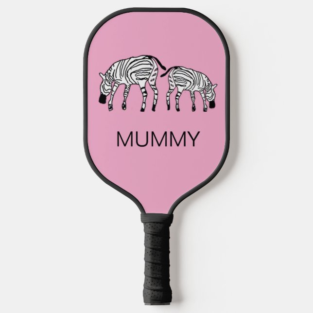 Happy und Niedlich Kenya Zebras Mummy Pickleball Schläger (Vorderseite)