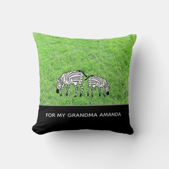 Happy und Niedlich Kenyan Zebras Kissen (Vorderseite)