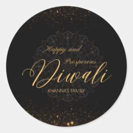 Happy und wohlhabend Diwali anpassbar Runder Aufkleber