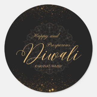 Happy und wohlhabend Diwali anpassbar Runder Aufkleber