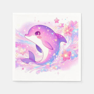 Happy Under the Sea Dolphin Baby Shower Serviette
