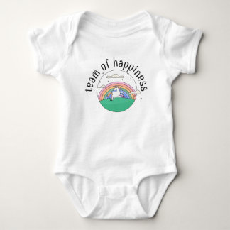 Happy Unicorn mit Regenbogen Baby Strampler