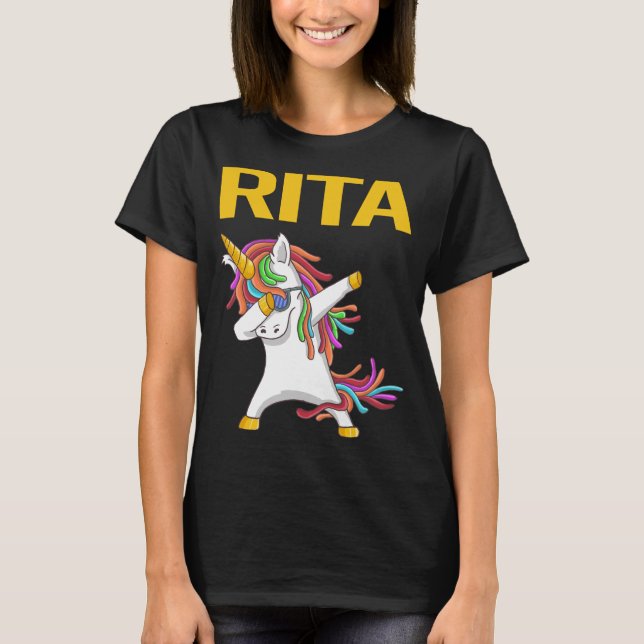 Happy Unicorn - Rita Name T-Shirt (Vorderseite)