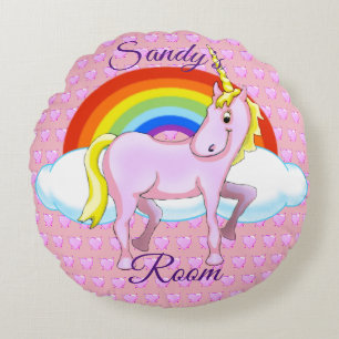 Happy Unicorn Rundkissen Rundes Kissen