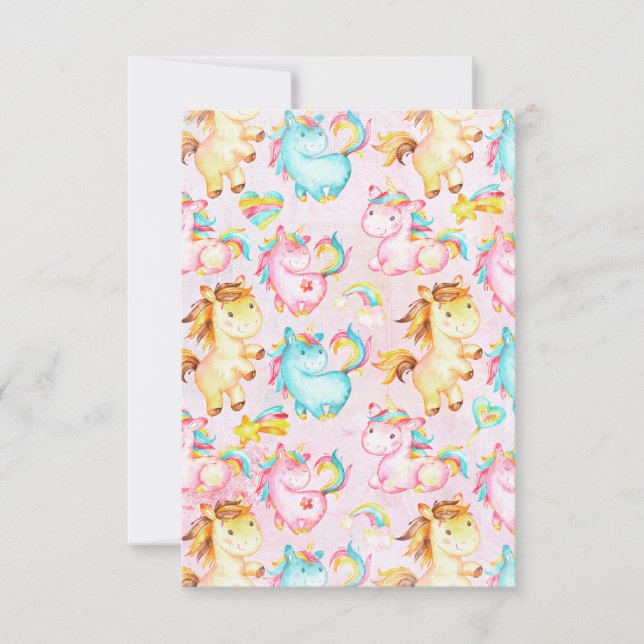 Happy Unicorns Pattern-Einhorn-Liebe in Rosa (Vorderseite)