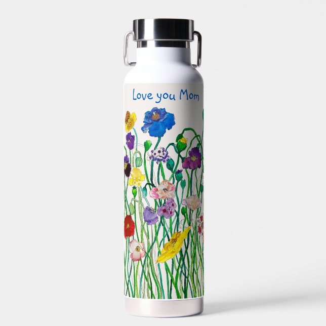 Happy Unique Wild Poppy genannt Water Flasche (Vorne)
