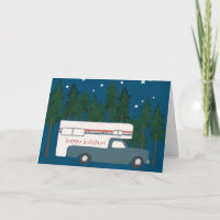 HAPPY URLAUB Niedlich Camper Camping Truck Xmas