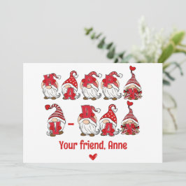 Happy V - Day Gnome Lettering Feiertagskarte