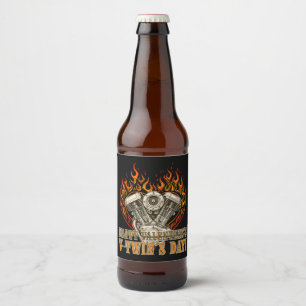 Happy V-Twin’s Day, Anti Valentine, Chopper Lovers Bierflaschenetikett
