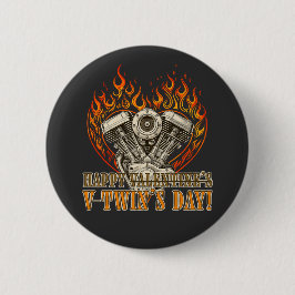 Happy V-Twin’s Day, Anti Valentine, Chopper Lovers Button