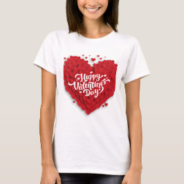 Happy valentain day White Typografy women T - Shir T-Shirt