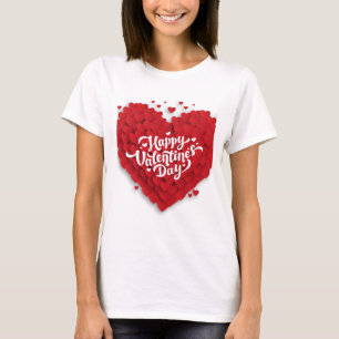 Happy valentain day White Typografy women T - Shir T-Shirt